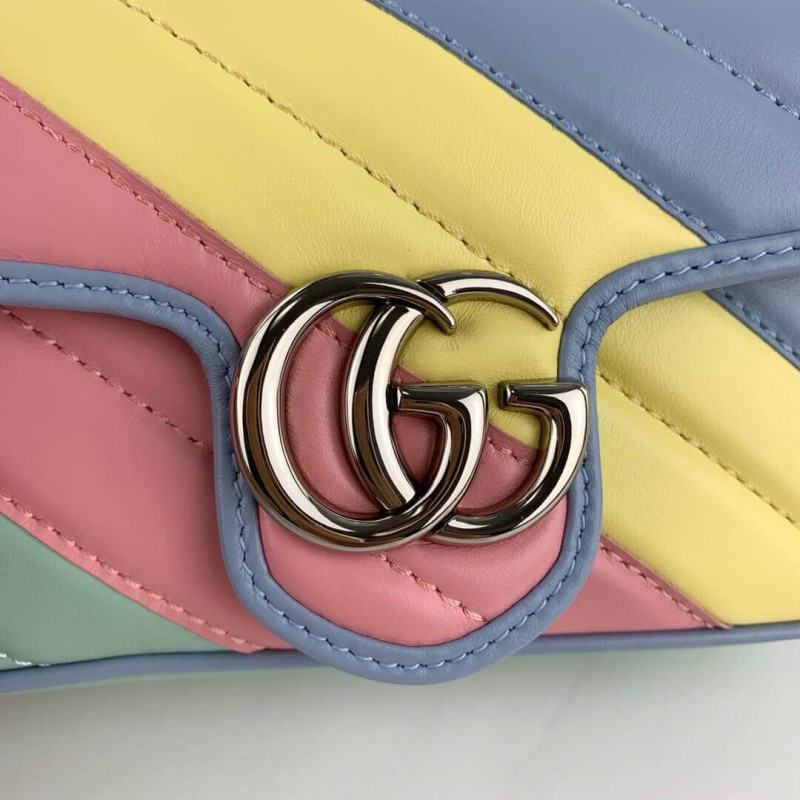 Wholesale Luxury Gucci Gg Marmont Super Mini Bag In Pastel And Rainbow 476433 - Image 9