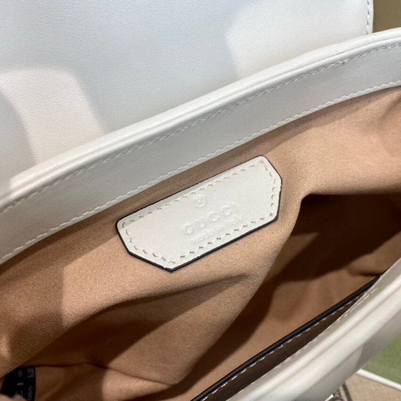 Wholesale Luxury Gucci Gg Marmont White Matelasse Leather Mini Top Handle Bag 583571 - Image 11