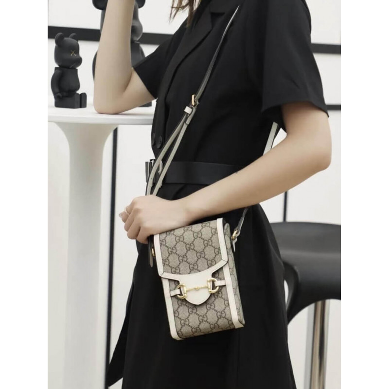 Wholesale Luxury Gucci Gg Supreme Horsebit 1955 Mini Bag 625615 - Image 5