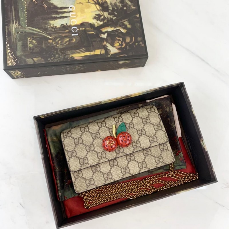 Wholesale Luxury Gucci Gg Supreme Mini Bag With Cherries Pm 481291 - Image 9