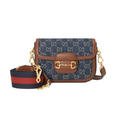 Wholesale Luxury Gucci Horsebit 1955 Denim Mini Bag 658574