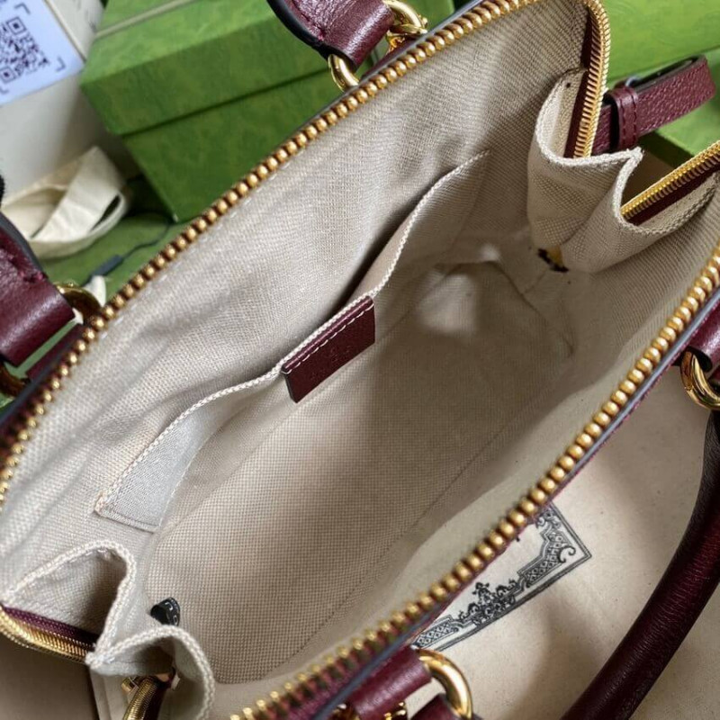Wholesale Luxury Gucci Horsebit 1955 Gg Mini Bag 677212 In Burgundy Gg Canvas - Image 10