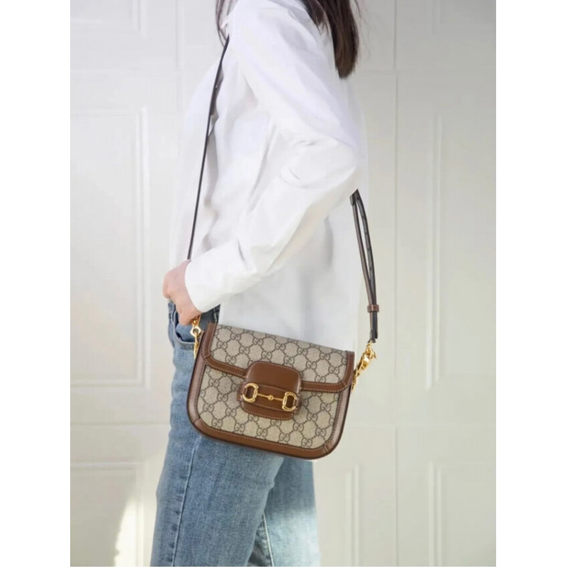 Wholesale Luxury Gucci Horsebit 1955 Mini Bag In Gg Supreme 658574 - Image 5