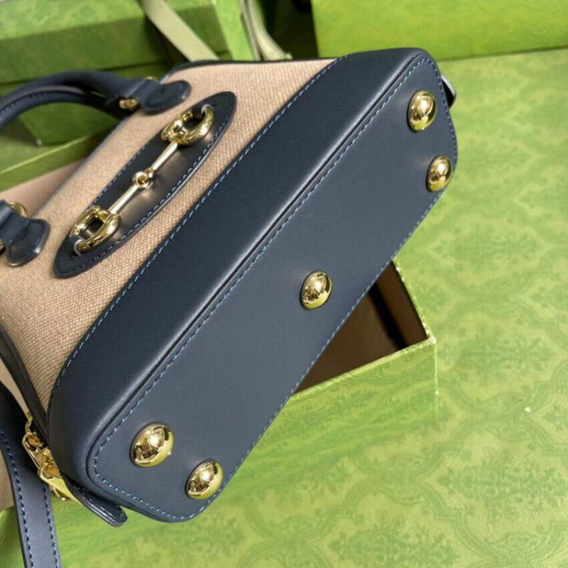 Wholesale Luxury Gucci Horsebit 1955 Mini Top Handle Bag 640716 In Beige Canvas - Image 4