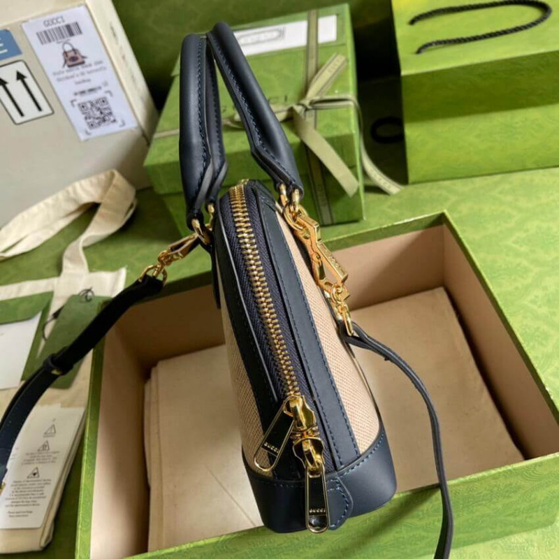 Wholesale Luxury Gucci Horsebit 1955 Mini Top Handle Bag 640716 In Beige Canvas - Image 5