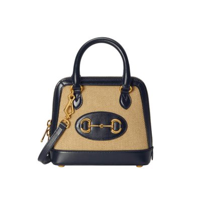 Wholesale Luxury Gucci Horsebit 1955 Mini Top Handle Bag 640716 In Beige Canvas