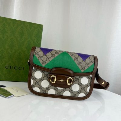Alternative view of Wholesale Luxury Gucci Horsebit 1955 Shoulder Bag With Geometric Print 602204