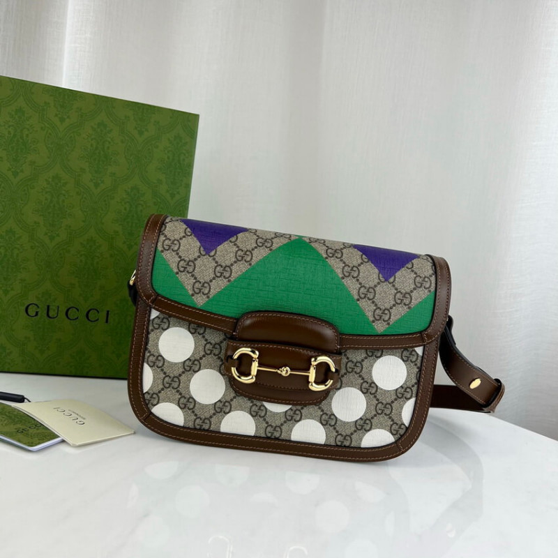 Wholesale Luxury Gucci Horsebit 1955 Shoulder Bag With Geometric Print 602204 - Image 2