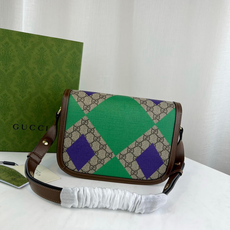 Wholesale Luxury Gucci Horsebit 1955 Shoulder Bag With Geometric Print 602204 - Image 3