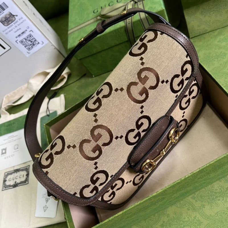Wholesale Luxury Gucci Horsebit 1955 Shoulder Bag With Jumbo Gg 602204 - Image 6