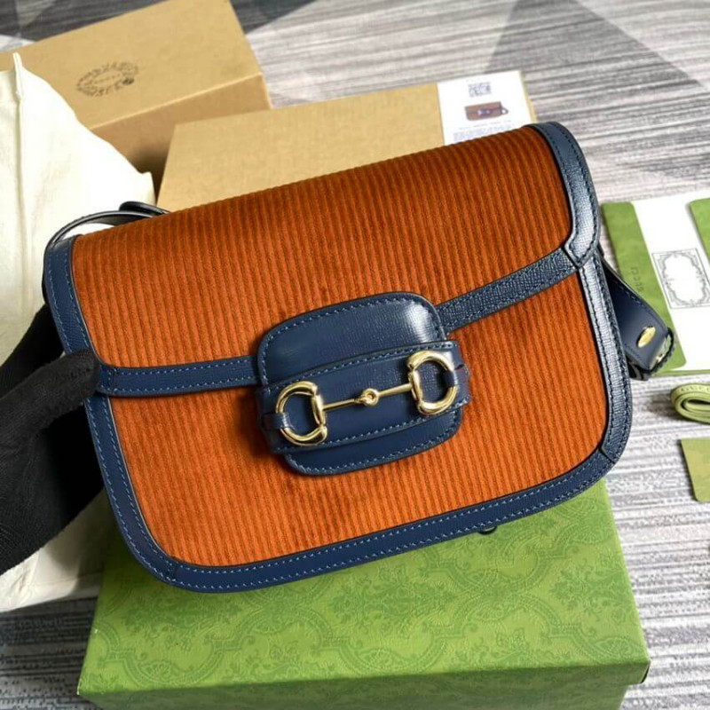 Wholesale Luxury Gucci Horsebit 1955 Small Bag 602204 Brown Corduroy - Image 4
