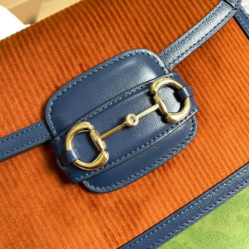 Wholesale Luxury Gucci Horsebit 1955 Small Bag 602204 Brown Corduroy - Image 8