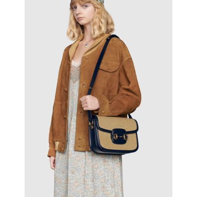 Alternative view of Wholesale Luxury Gucci Horsebit 1955 Small Bag 602204 In Beige Canvas