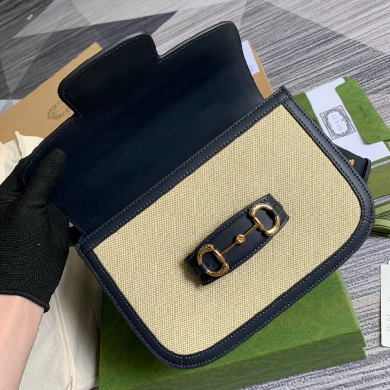 Wholesale Luxury Gucci Horsebit 1955 Small Bag 602204 In Beige Canvas - Image 12