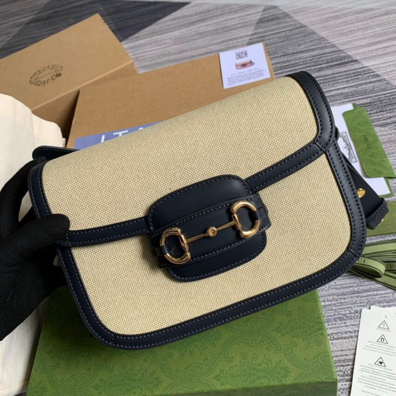 Wholesale Luxury Gucci Horsebit 1955 Small Bag 602204 In Beige Canvas - Image 4
