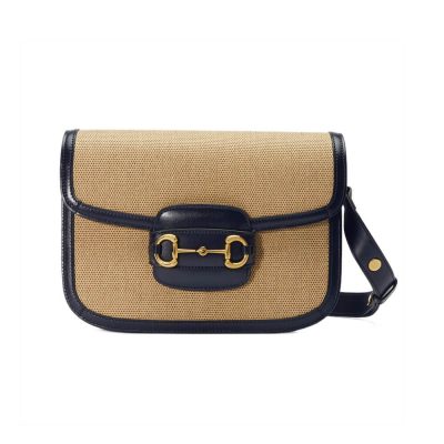 Wholesale Luxury Gucci Horsebit 1955 Small Bag 602204 In Beige Canvas