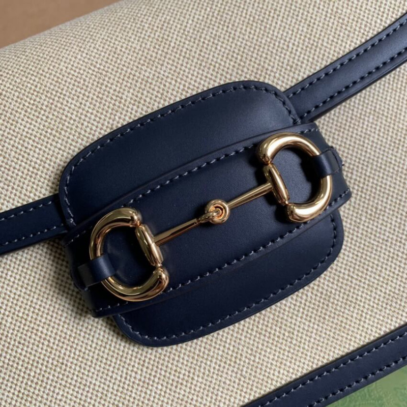 Wholesale Luxury Gucci Horsebit 1955 Small Bag 602204 In Beige Canvas - Image 9