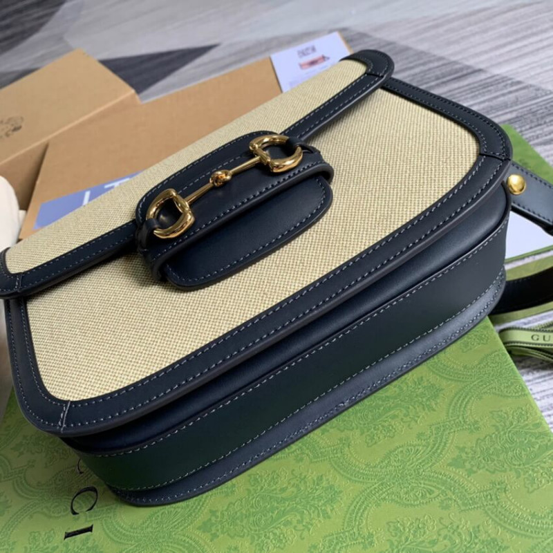 Wholesale Luxury Gucci Horsebit 1955 Small Bag 602204 In Beige Canvas - Image 10