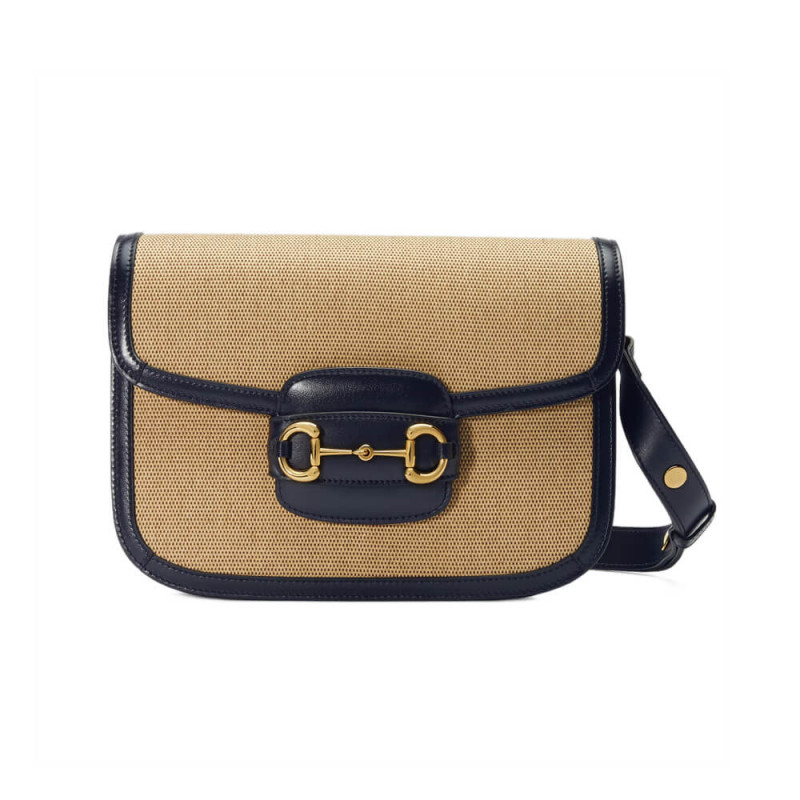 Wholesale Luxury Gucci Horsebit 1955 Small Bag 602204 In Beige Canvas