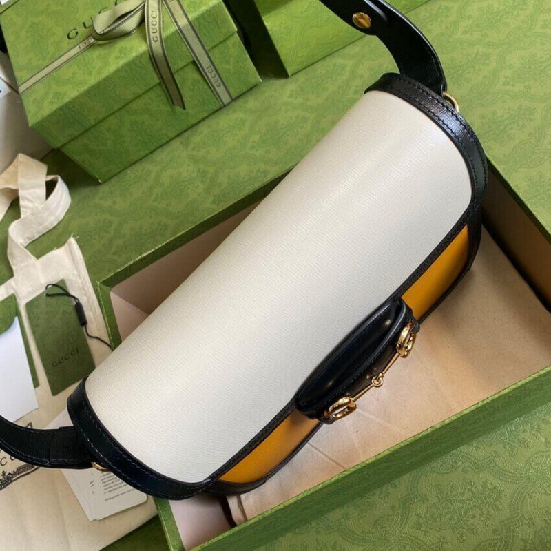 Wholesale Luxury Gucci Horsebit 1955 Small Bag 602204 In White/Sand Leather - Image 5
