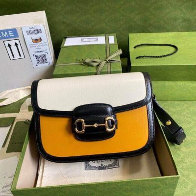Wholesale Luxury Gucci Horsebit 1955 Small Bag 602204 In White/Sand Leather