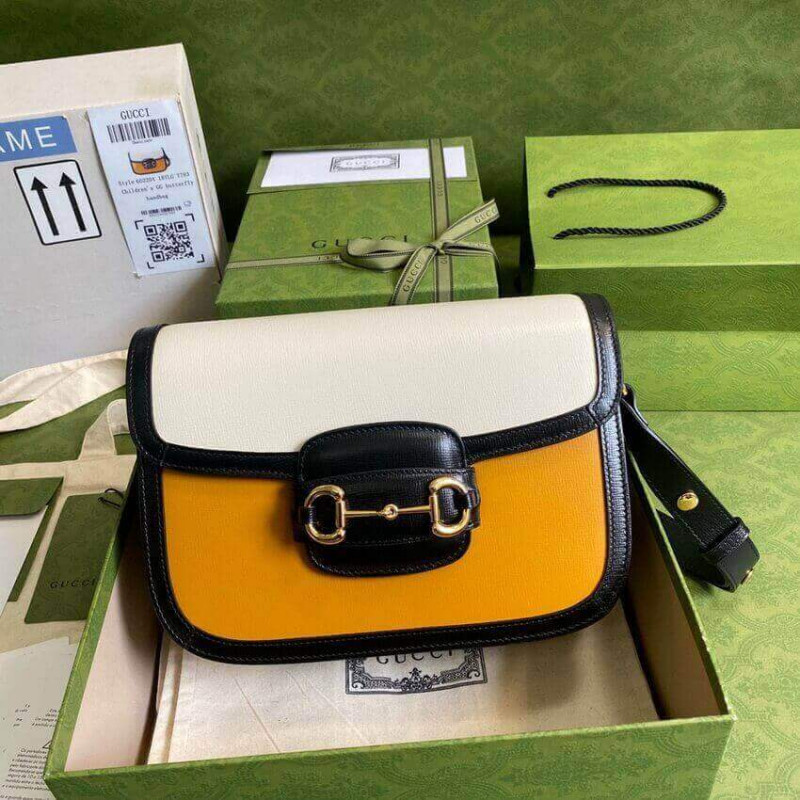 Wholesale Luxury Gucci Horsebit 1955 Small Bag 602204 In White/Sand Leather