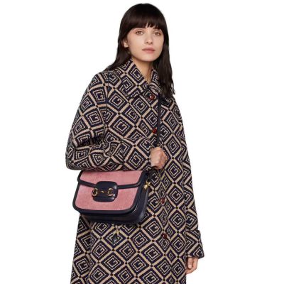 Alternative view of Wholesale Luxury Gucci Horsebit 1955 Small Bag 602204 Pink Corduroy