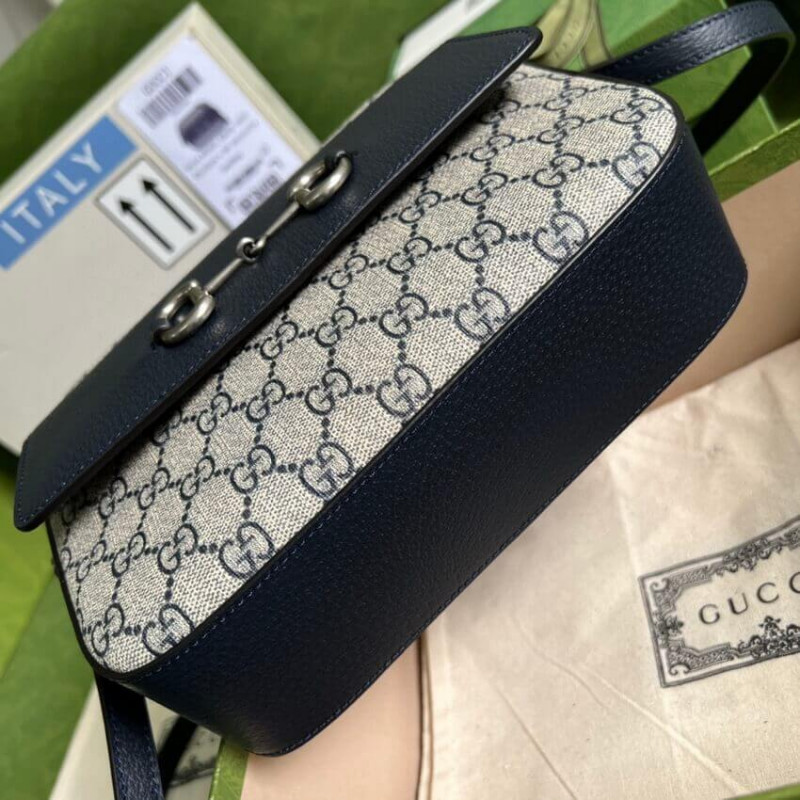 Wholesale Luxury Gucci Horsebit 1955 Small Bag In Blue 645454 - Image 4
