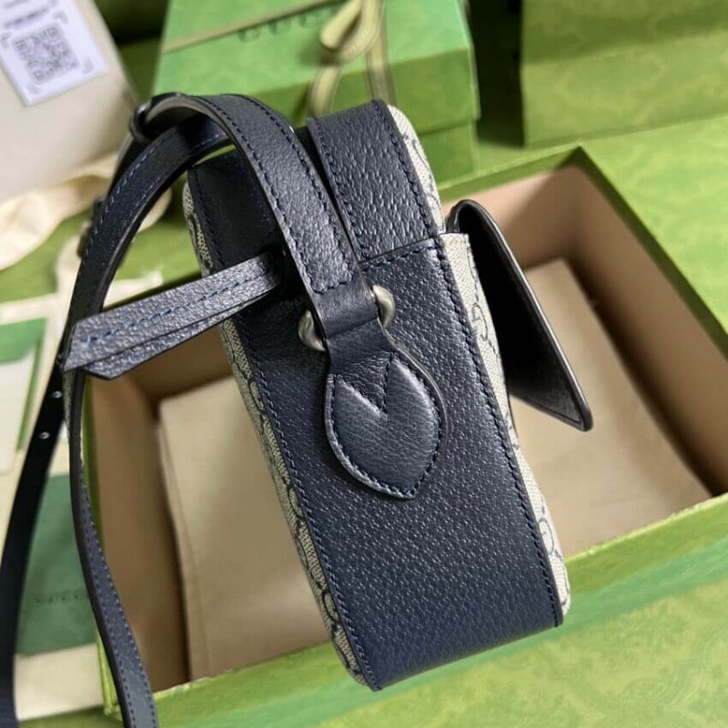 Wholesale Luxury Gucci Horsebit 1955 Small Bag In Blue 645454 - Image 5
