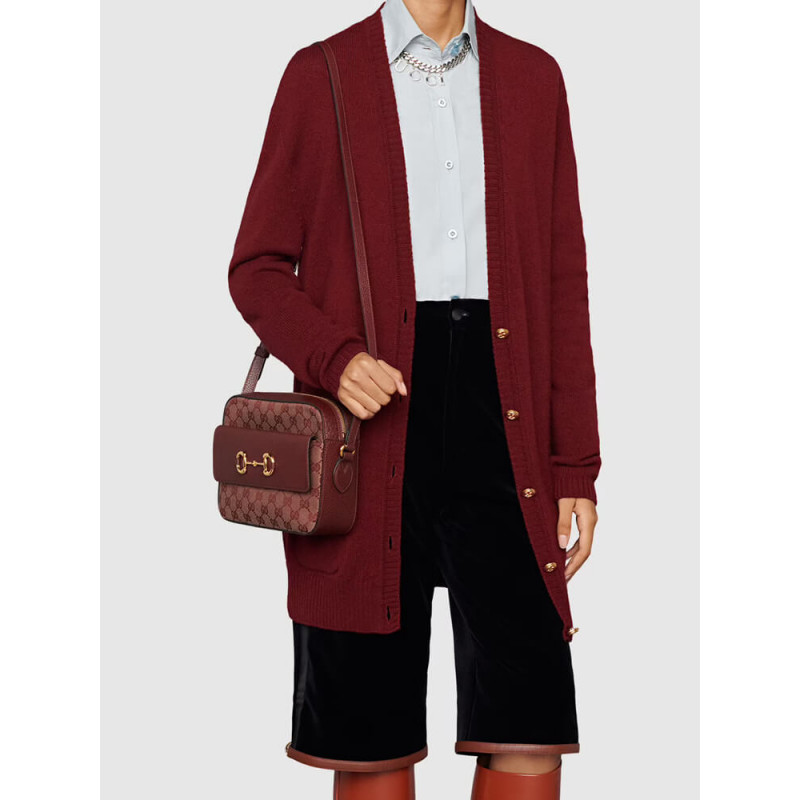 Wholesale Luxury Gucci Horsebit 1955 Small Bag In Burgundy 645454 - Image 2
