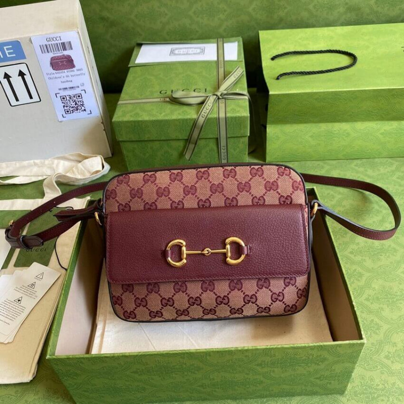 Wholesale Luxury Gucci Horsebit 1955 Small Bag In Burgundy 645454 - Image 4