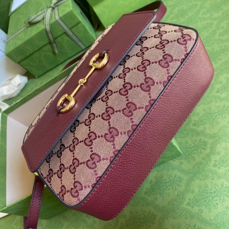 Wholesale Luxury Gucci Horsebit 1955 Small Bag In Burgundy 645454 - Image 6