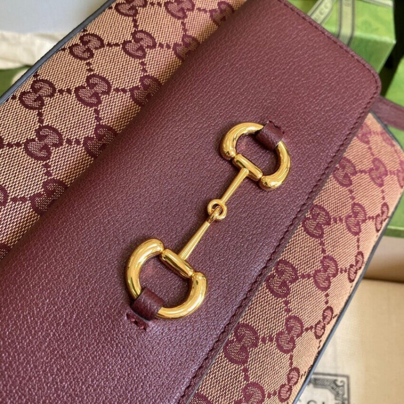 Wholesale Luxury Gucci Horsebit 1955 Small Bag In Burgundy 645454 - Image 7