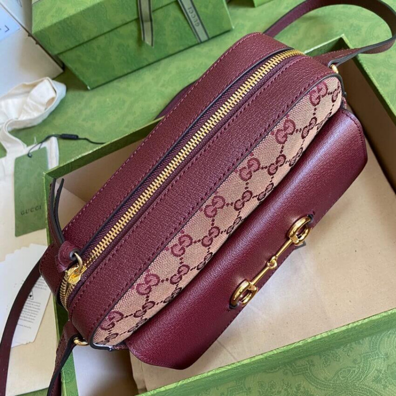 Wholesale Luxury Gucci Horsebit 1955 Small Bag In Burgundy 645454 - Image 8