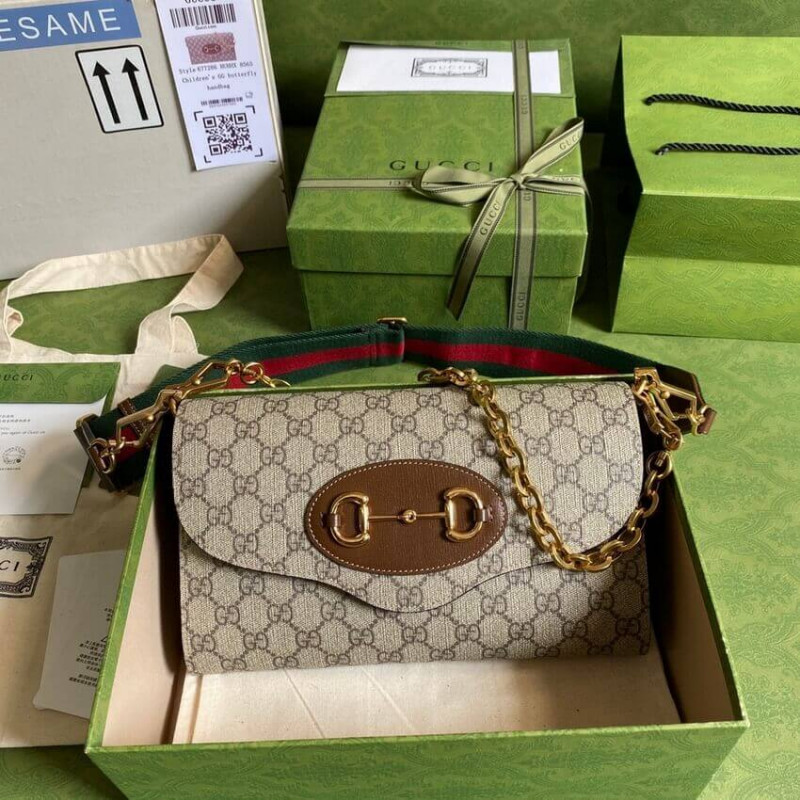 Wholesale Luxury Gucci Horsebit 1955 Small Bag In Gg Supreme 677286 - Image 5