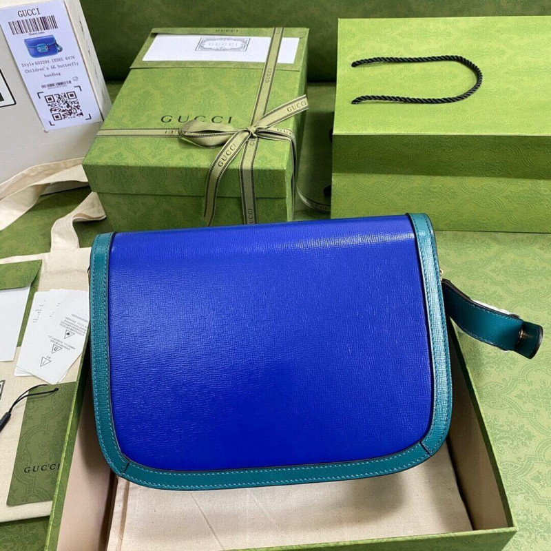 Wholesale Luxury Gucci Horsebit 1955 Small Shoulder Bag 602204 Blue And Green Leather - Image 5