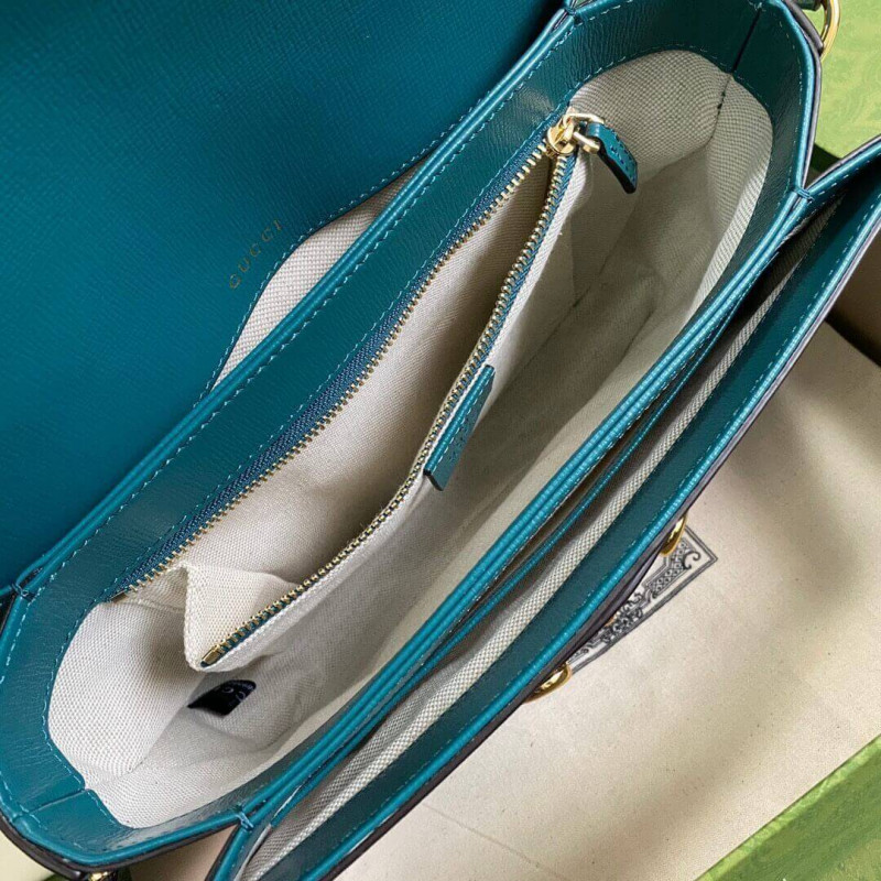 Wholesale Luxury Gucci Horsebit 1955 Small Shoulder Bag 602204 Blue And Green Leather - Image 10
