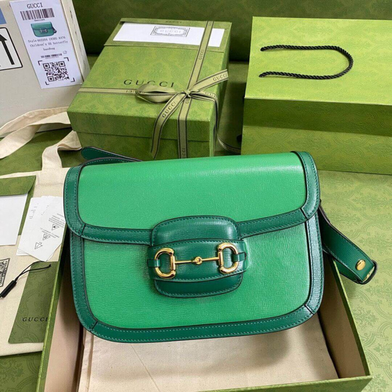 Wholesale Luxury Gucci Horsebit 1955 Small Shoulder Bag 602204 Green Leather - Image 4