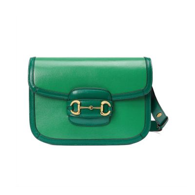 Wholesale Luxury Gucci Horsebit 1955 Small Shoulder Bag 602204 Green Leather