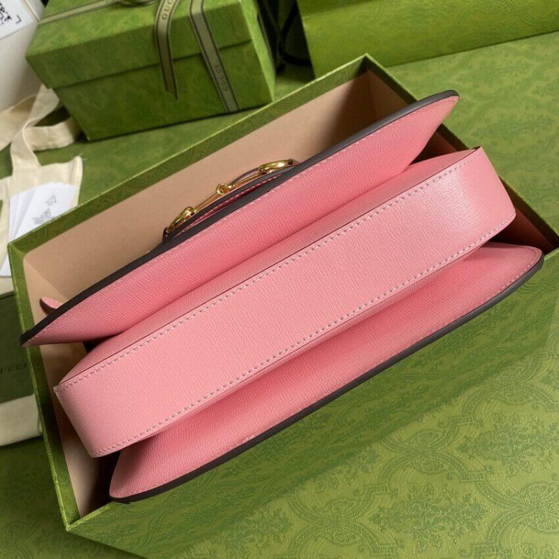 Wholesale Luxury Gucci Horsebit 1955 Small Shoulder Bag 602204 Red And Pink Leather - Image 6