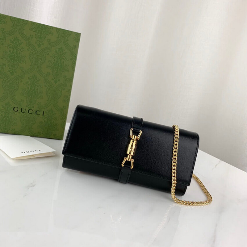Wholesale Luxury Gucci Jackie 1961 Calfskin Chain Wallet 652681 - Image 2