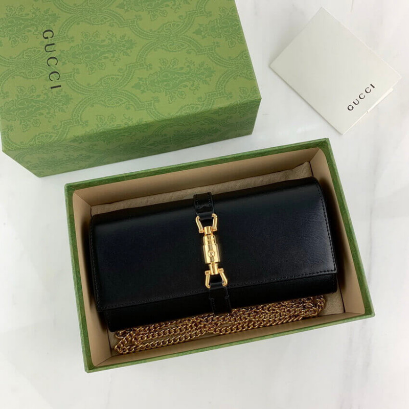 Wholesale Luxury Gucci Jackie 1961 Calfskin Chain Wallet 652681 - Image 11
