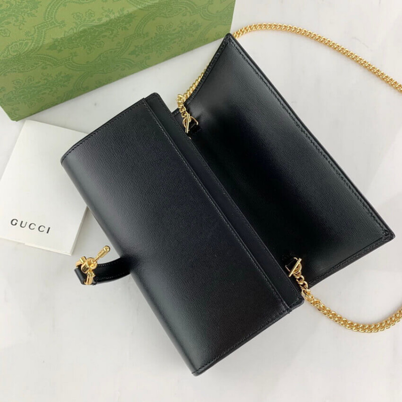 Wholesale Luxury Gucci Jackie 1961 Calfskin Chain Wallet 652681 - Image 6