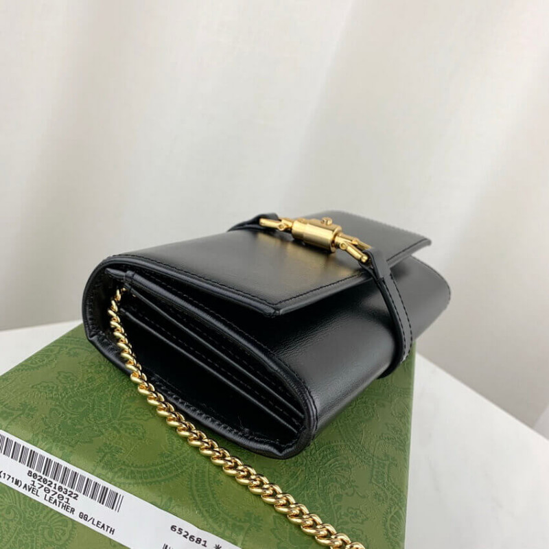 Wholesale Luxury Gucci Jackie 1961 Calfskin Chain Wallet 652681 - Image 8