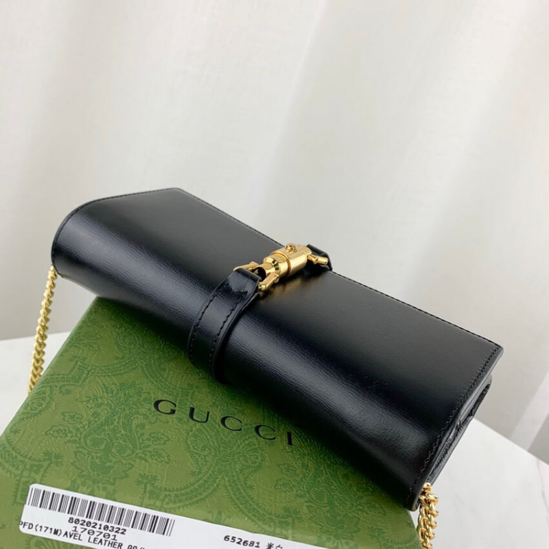 Wholesale Luxury Gucci Jackie 1961 Calfskin Chain Wallet 652681 - Image 9
