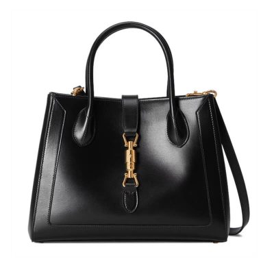 Wholesale Luxury Gucci Jackie 1961 Medium Tote Bag In Black Leather 649016