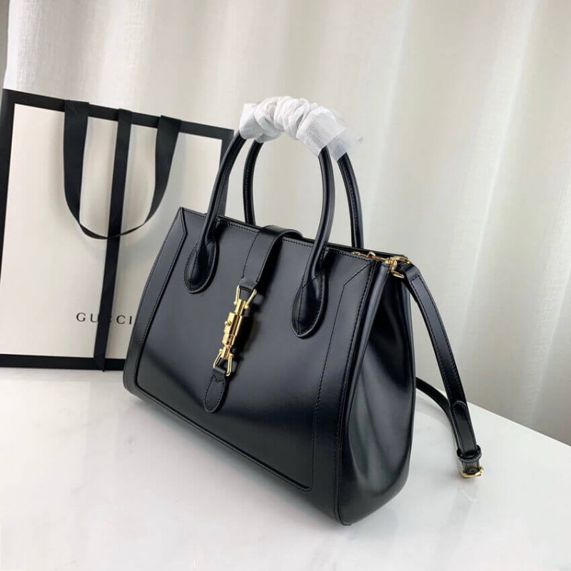 Wholesale Luxury Gucci Jackie 1961 Medium Tote Bag In Black Leather 649016 - Image 11