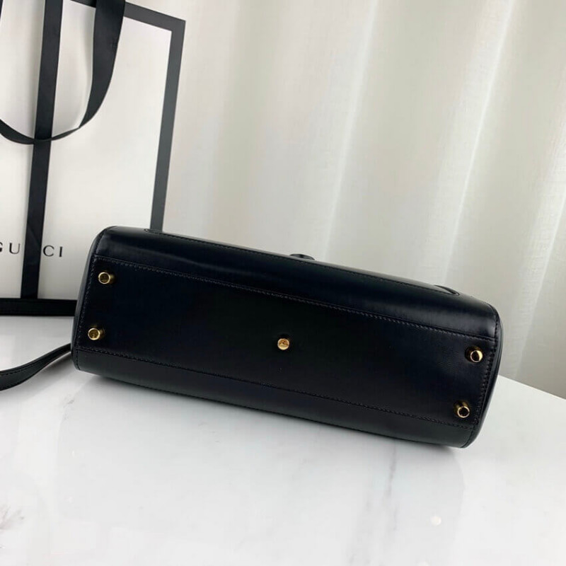 Wholesale Luxury Gucci Jackie 1961 Medium Tote Bag In Black Leather 649016 - Image 12