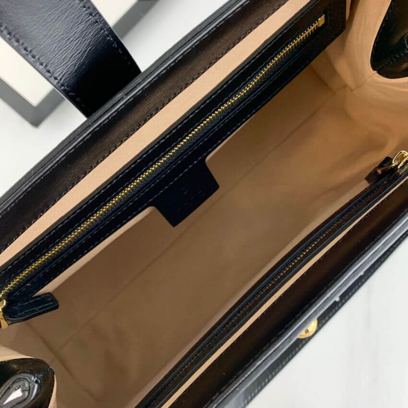 Wholesale Luxury Gucci Jackie 1961 Medium Tote Bag In Black Leather 649016 - Image 16