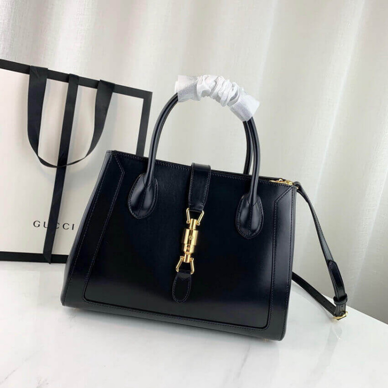 Wholesale Luxury Gucci Jackie 1961 Medium Tote Bag In Black Leather 649016 - Image 9